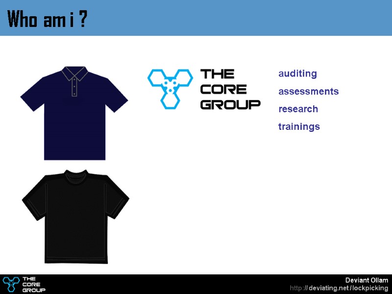 auditing assessments research trainings Who am i ?